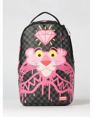 Sprayground Panther Drippy Diamonds Saffiano Coated Cotton Backpack - Pink