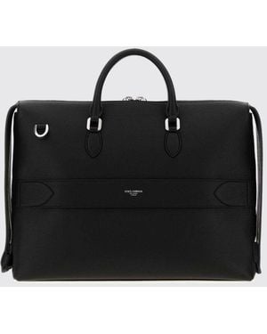 Dolce & Gabbana Dolce &Amp Gabbana Vittoria Grained Calfskin Leather Briefcase - Black