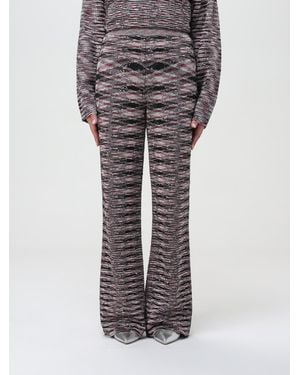 Missoni Patterned Intarsia-Knit Flared Pants - Gray