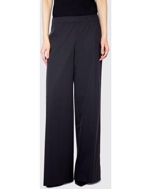 Liviana Conti Pantalones Palazzo Ethan De En Crepé De Pernera Ancha Con Cintura Elástica - Azul