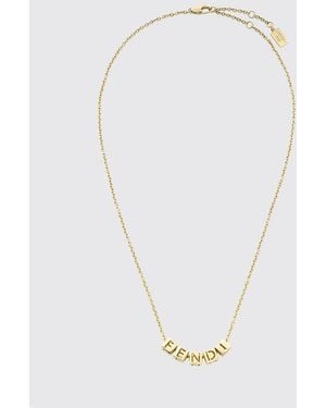 Fendi Collar De Latón Dorado Con Detalle De Logotipo - Blanco