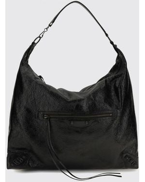 Balenciaga Le City Arena Lambskin Shoulder Bag With Studs - Black