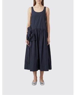 Simone Rocha Multilayer Cotton Tulle Midi Dress With Flower - Blue