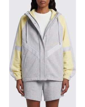 The Attico Bicolour Cotton Hooded Sweatshirt - Grey