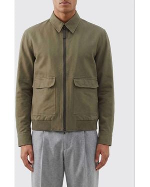 Brioni Cotton Blend Bomber Shirt - Green