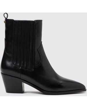Twinset Chelsea-Stiefeletten Aus Glattleder Mit Elastischem Knöchel Und Niedrigem Absatz - Schwarz