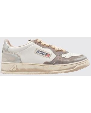 Autry Medalist Low Super Vintage Calfskin Sneakers With Worn Effect - Natural