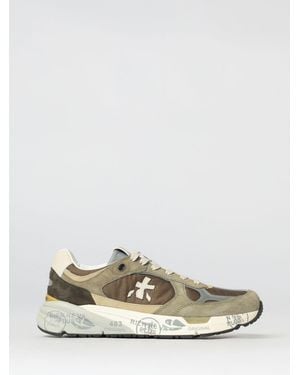 Premiata Mase Suede And Canvas Trainers - White