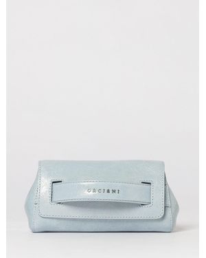 Orciani Gossip Stark Ruched Leather Clutch - Gray