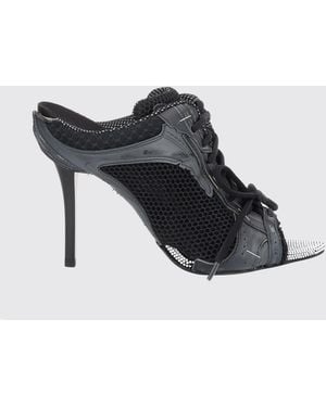 Balenciaga Stapler Mesh Mules With Mid Stiletto Heel - Black