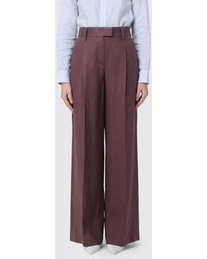 Brunello Cucinelli Pantalones De Lino - Morado