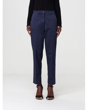 Mason's Stretch Cotton Cropped Fit Trousers - Blue