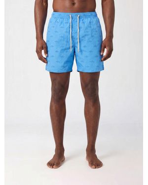 MC2 Saint Barth Graphic Print Swim Shorts With Drawstring Waist - Blue