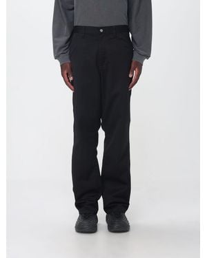 Carhartt Simple Wide-Leg Cotton-Blend Trousers With Rear Logo - Black