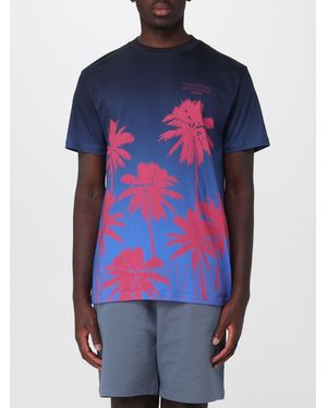 Moschino Graphic Print Cotton T-Shirt With Contrast Logo - Blue
