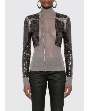 Rick Owens Gary Stretch Fabric Jacket With Sequins - Grey