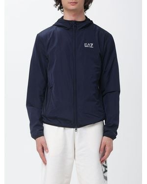 EA7 Technical Fabric Hooded Jacket - Blue