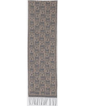 Ferragamo Gancini Logo Scarf - Gray