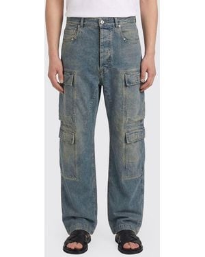 Rick Owens Denim Cargo Jeans - Blue