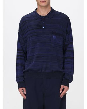 Loewe Gestreifter Polo-Pullover - Blau