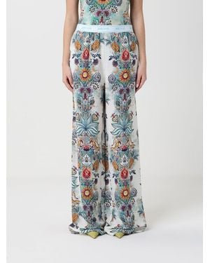 Just Cavalli Printed Twill Palazzo Pants - Blue