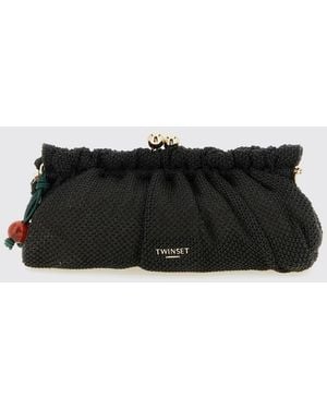 Twinset Raffia Clutch - Black