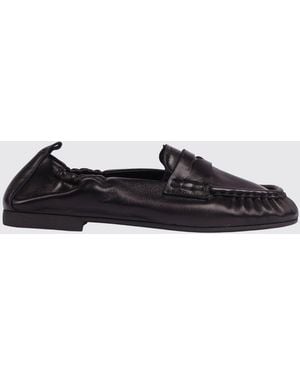 COPENHAGEN Smooth Cow Leather Loafers With Round Toe And Low Heel - White