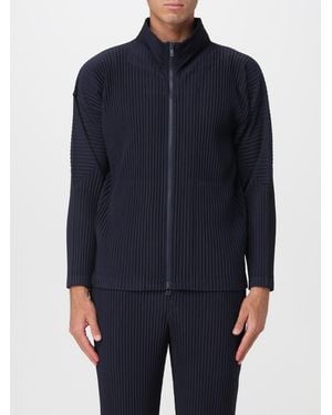 Homme Plissé Issey Miyake Pleated High Neck Zip-Up Shirt Homme Plissé Issey Miyake - Blue