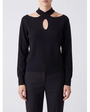 FEDERICA TOSI Slim Fit Cut-Out Jumper - Blue