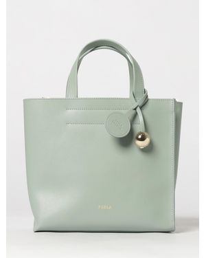Furla Bolso Tote Pequeño Divide De Piel Con Doble Asa Y Charm - Verde