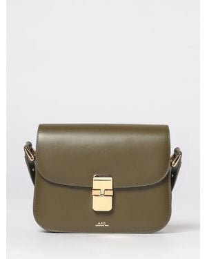 A.P.C. Grace Small Leather Bag - Grey