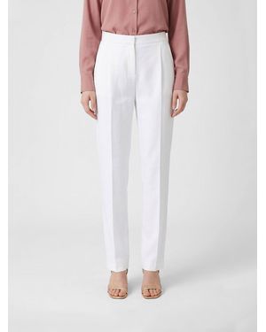 Elisabetta Franchi Linen Blend Palazzo Trousers - White