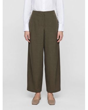 Jacquemus Pantalon Large Taille Haute En Laine Vierge - Vert