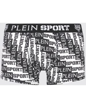 Philipp Plein Bóxer De Mezcla De Algodón Elástico Con Estampado De Letras Philipp Plein - Blanco