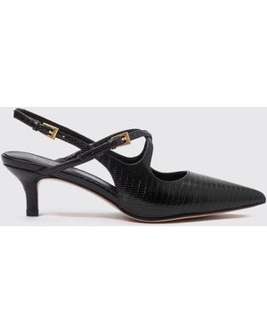 Twinset Lizard-Print Leather Slingback Pumps With Stiletto Heel - White