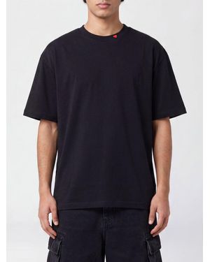 Vision Of Super Crew-Neck Cotton T-Shirt With Dropped Shoulders - Black