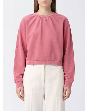 Off-White c/o Virgil Abloh Cotton Crewneck Jumper With Tone-On-Tone Logo - Pink