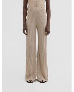 MACCAPANI Bouncy Palazzo Cotton Pants - Natural