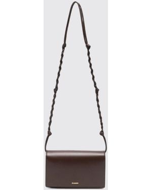 Jil Sander Tangle Mini Leather Crossbody Bag With Braided Strap - White