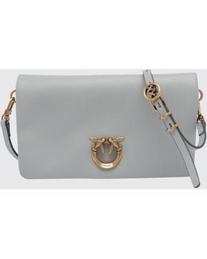 Pinko Love Bag Click Horizzontal Classic Leather Bag - Grey