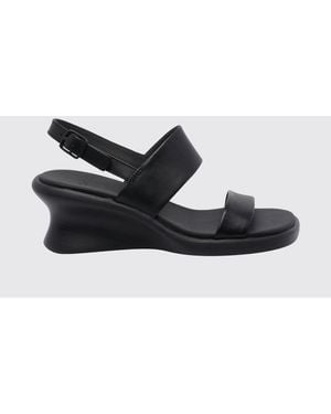 Camper Louise Leather Wedge Sandals - White