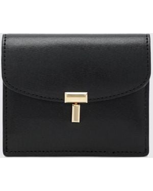 TOTEME T-Lock Palmellato Leather Card Holder - White