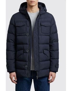 Herno Eskimo Waterproof Nylon Short Down Jacket With Goose Down Padding - Blue