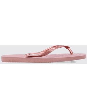 Havaianas Square Rubber Flip-Flops With A Square Toe And Low Heel - Pink