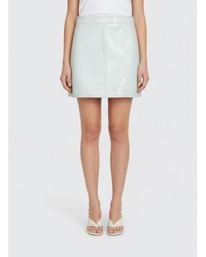Courreges CourrÈ Ges Coated Cotton Mini Skirt - Blue