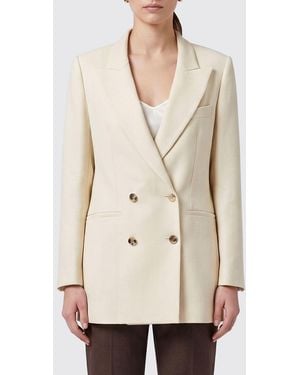Jacob Cohen Double Breasted Viscose Blend Blazer - Natural