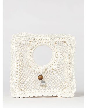 Jacquemus Le Petit Carre Spiaggia Crochet Raffia Bag - Natural