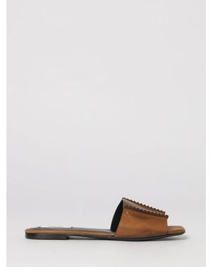 Moschino Aged Leather Mules - Brown