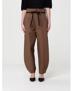 Barena Wide Leg Cotton Stretch Trousers - Brown