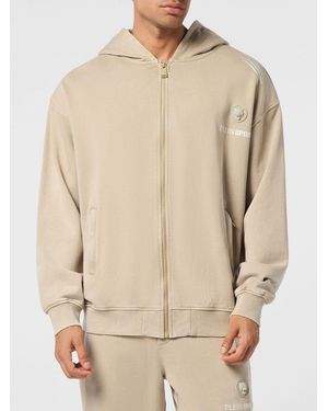Philipp Plein Cotton Hoodie - Natural